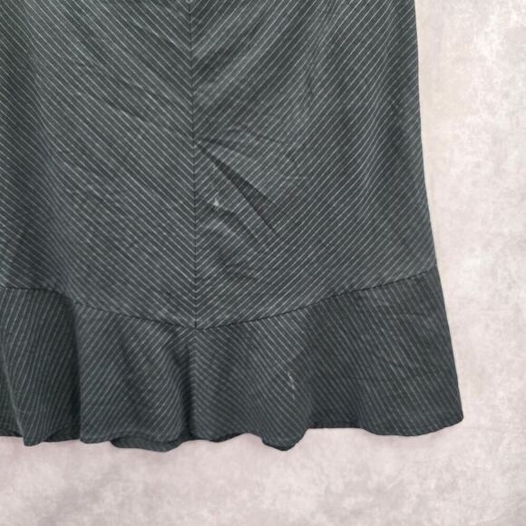 Ann Taylor Navy Blue Stripe Vintage Flare Knee Length Executive Skirt Plus 14 - Picture 3 of 6